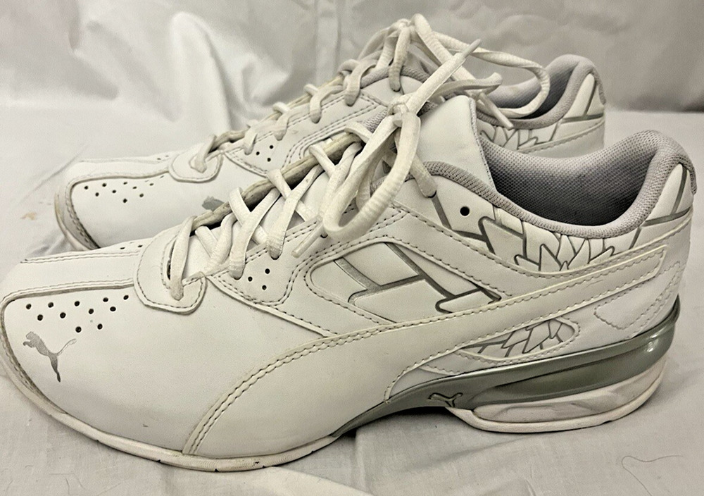 PUMA Tazon 6 Graphic Women's Running Training Shoes White Gray Size 9.5